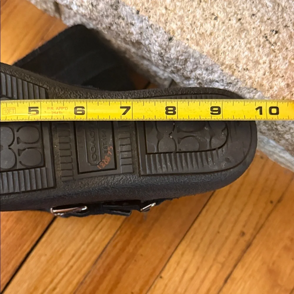 Coach Black Suede Winter Boots with Buckles